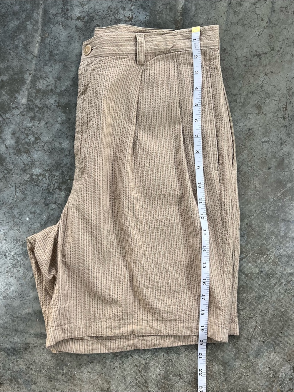 Vintage Nautica Rigger Seersucker Shorts Khaki Beige Pleated Mens 34 - Picture 9 of 12
